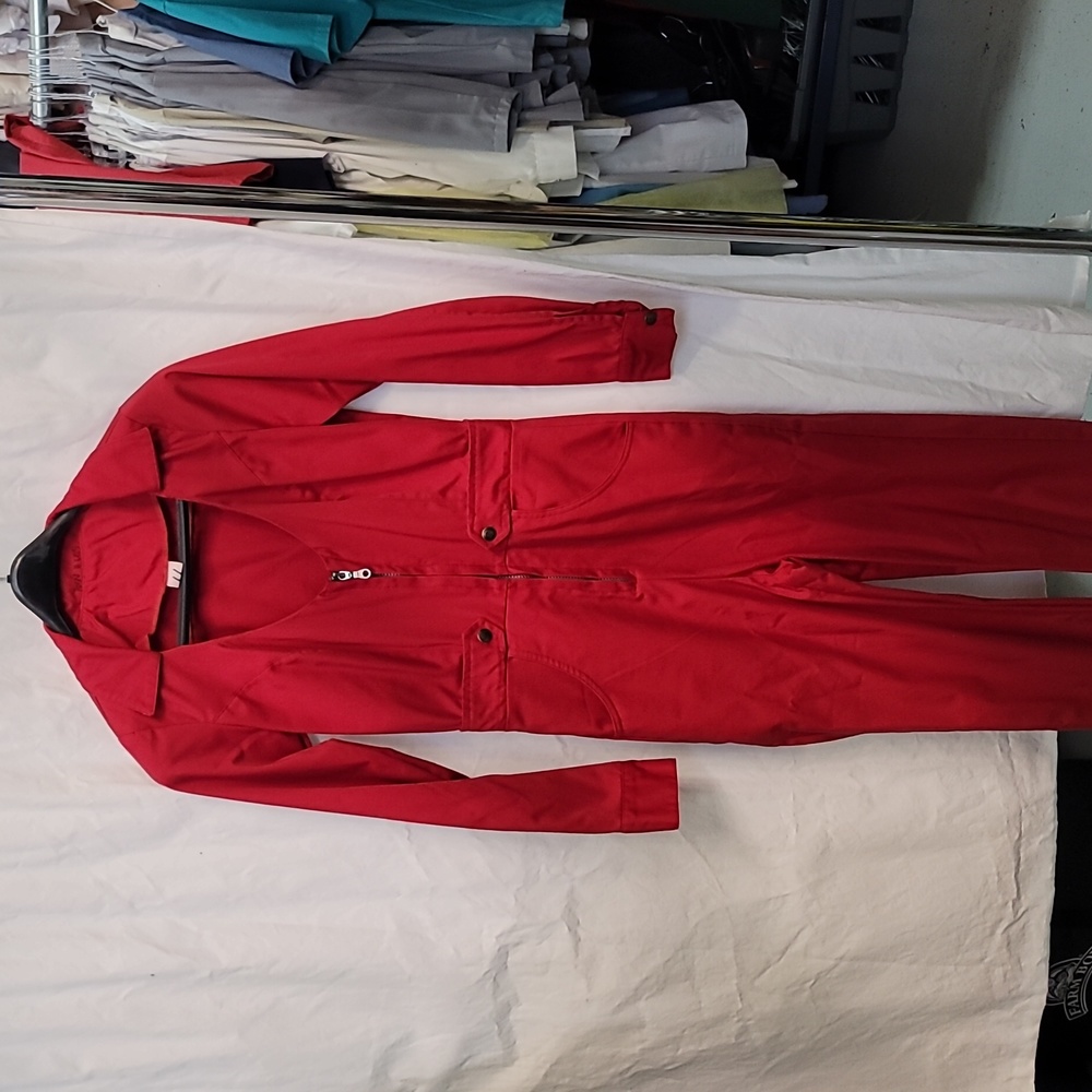 lds red jumpsuit sz 4